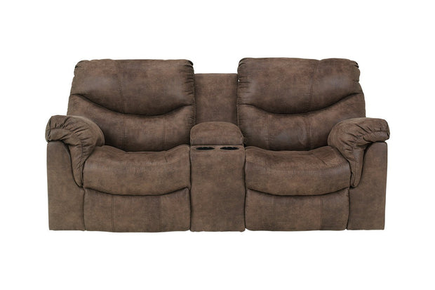 Alzena Gunsmoke Reclining Loveseat with Console