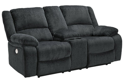 Draycoll Slate Power Reclining Loveseat with Console