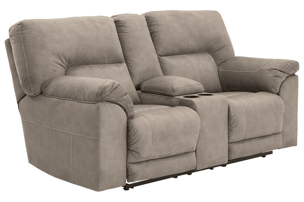 Cavalcade Slate Reclining Loveseat with Console