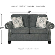 Agleno Charcoal Loveseat