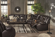 Vacherie Chocolate Reclining Sectional