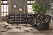 Vacherie Chocolate Reclining Sectional