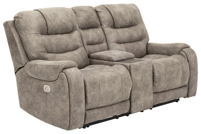 Yacolt Fog Power Reclining Loveseat with Console