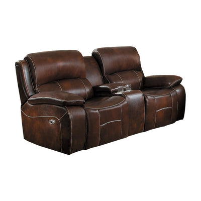 Mahala Brown Top Grain Leather Reclining Loveseat