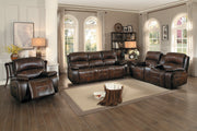 Mahala Brown Top Grain Leather Reclining Living Room Set