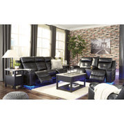 Kempten Black LED Reclining Sofa