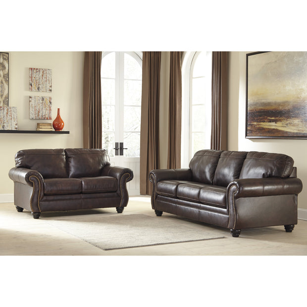 Bristan Walnut Leather Sofa