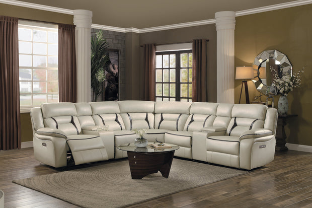 Amite Beige Power Reclining Sectional