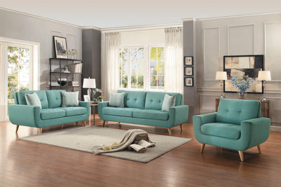Deryn Teal Living Room Set