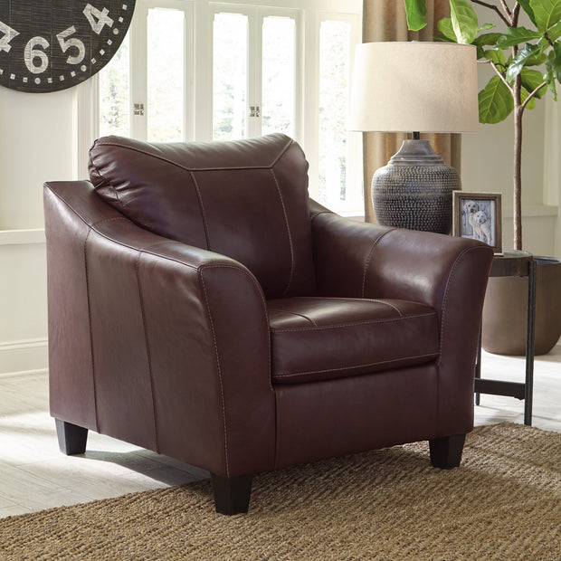 Fortney Mahogany Leather Chair