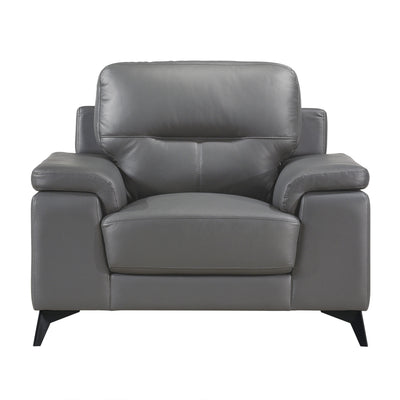 Mischa Dark Gray Top-Grain Leather Chair