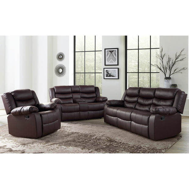 Discus Dark Brown Double Reclining Living Room Set