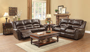Center Hill Brown Bonded Leather Reclining Living Room Set