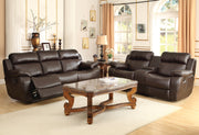 Marille Brown Bonded Leather Reclining Living Room Set