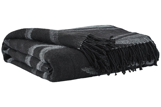 Cecile Black/Gray Throw (Set of 3)