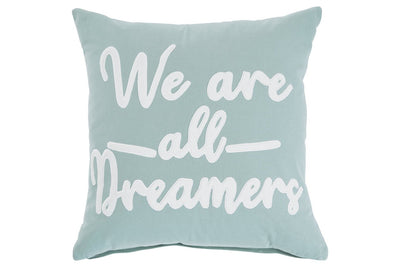 Dreamers Light Green/White Pillow (Set of 4)