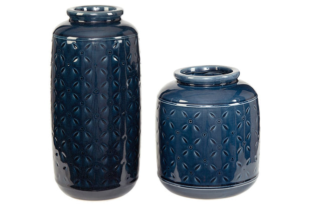 Marenda Navy Blue Vase (Set of 2)