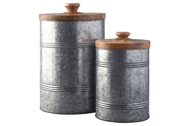 Divakar Antique Gray Jar (Set of 2)