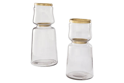 Artemis Antique Gold Finish Candle Holder (Set of 2)