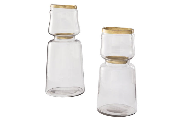 Artemis Antique Gold Finish Candle Holder (Set of 2)