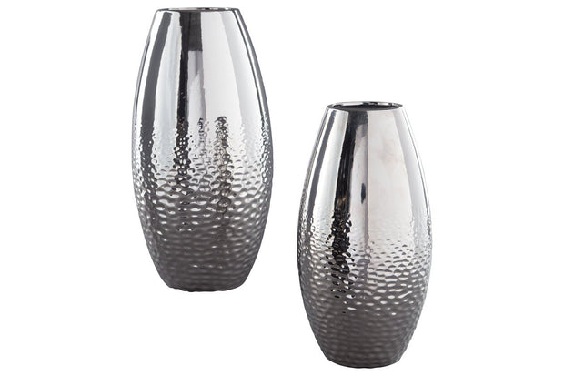 Dinesh Silver Finish Vase (Set of 2)