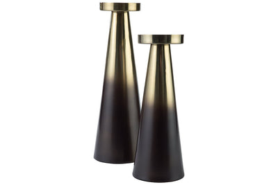 Theseus Gold Finish/Brown Candle Holder (Set of 2)