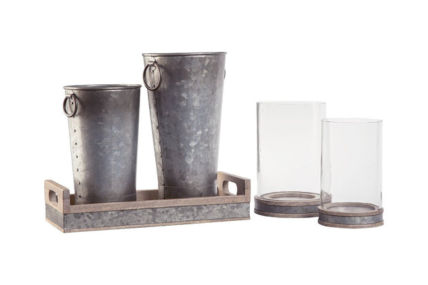 Donae Natural/Gray Accessory Set (Set of 5)