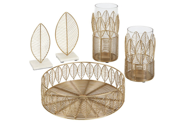 Dimity Gold Finish Accessory Set (Set of 5)