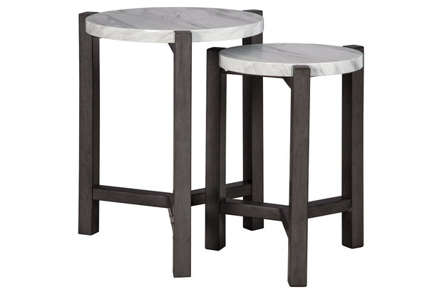 Crossport Gray/White/Brown Accent Table (Set of 2)