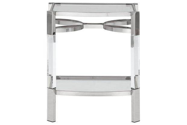 Chaseton Clear/Silver Finish Accent Table