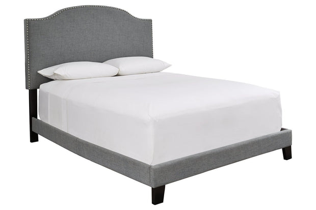 Adelloni Gray King Upholstered Platform Bed