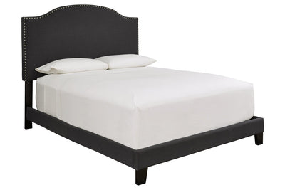 Adelloni Charcoal Queen Upholstered Platform Bed