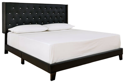 Vintasso Black King Upholstered Platform Bed