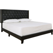 Vintasso Black Queen Upholstered Platform Bed