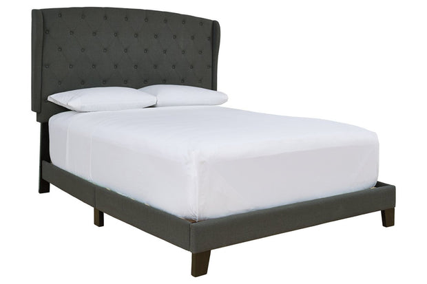 Vintasso Charcoal Queen Upholstered Platform Bed