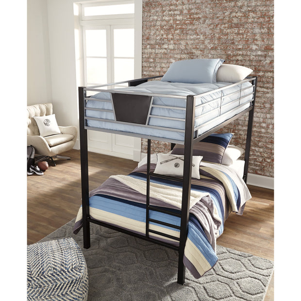 Dinsmore Black/Gray Twin/Twin Bunk Bed