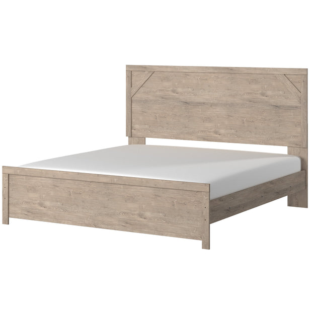 Senniberg Light Brown/White King Panel Bed