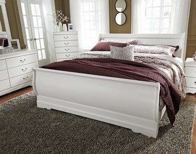 Anarasia White King Sleigh Bed