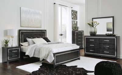 Kaydell Black LED Panel Bedroom Set