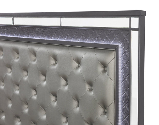 Refino Gray LED Panel Bedroom Set
