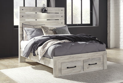Cambeck Whitewash Full Footboard Storage Bed