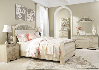 Catalina Antique White Sleigh Bedroom Set