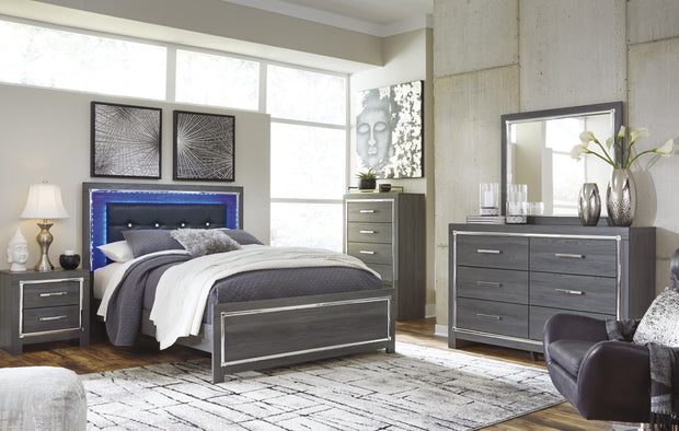 Lodanna Gray LED Panel Bedroom Set