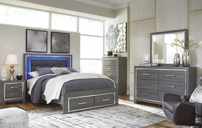 Lodanna Gray LED Storage Bedroom Set