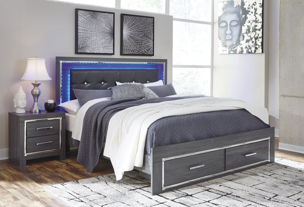 Lodanna Gray Queen LED Storage Bed