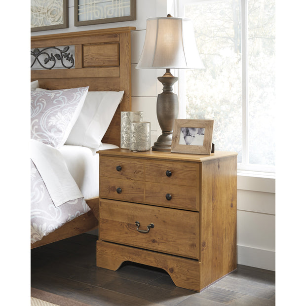 Ashley Bittersweet 2-Drawer Wood Nightstand, Light Brown