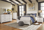 Willowton Whitewash Sleigh Bedroom Set