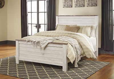 Willowton Whitewash Queen Panel Bed