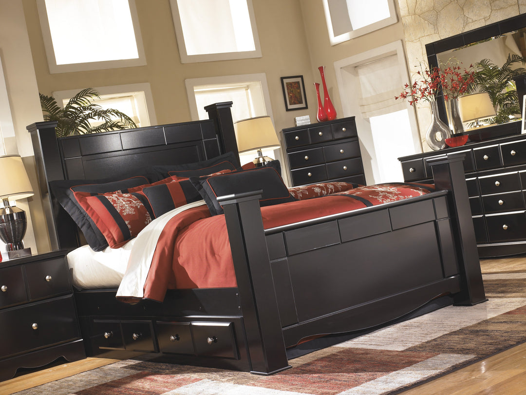 【SALE】 THE SECOND掲載8ページSET（ポスターサイズ）#5784 Havalance California King Poster Bed with 2 Storage Drawers