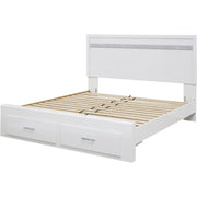 Jallory White King Footboard Storage Platform Bed